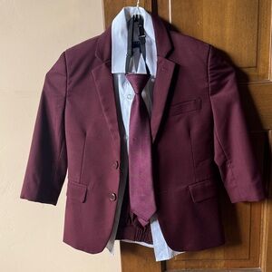 Men's Burgundy Suit Set